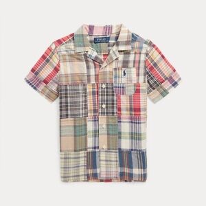 Polo Ralph Lauren Patchwork Cotton Madras Camp Shirt Boys size S(8)/M (10-12)